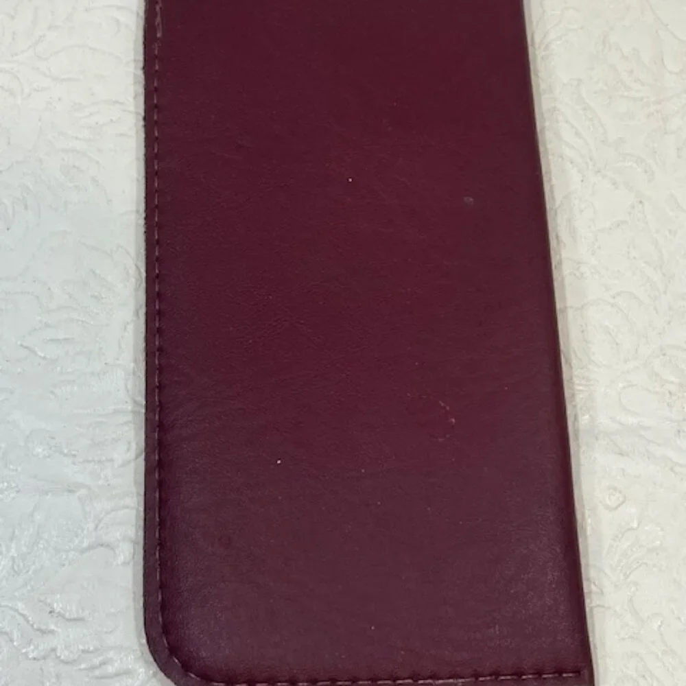 VTG Anne Klein Burgundy Red Soft Leather Eyeglasses Case 3.5